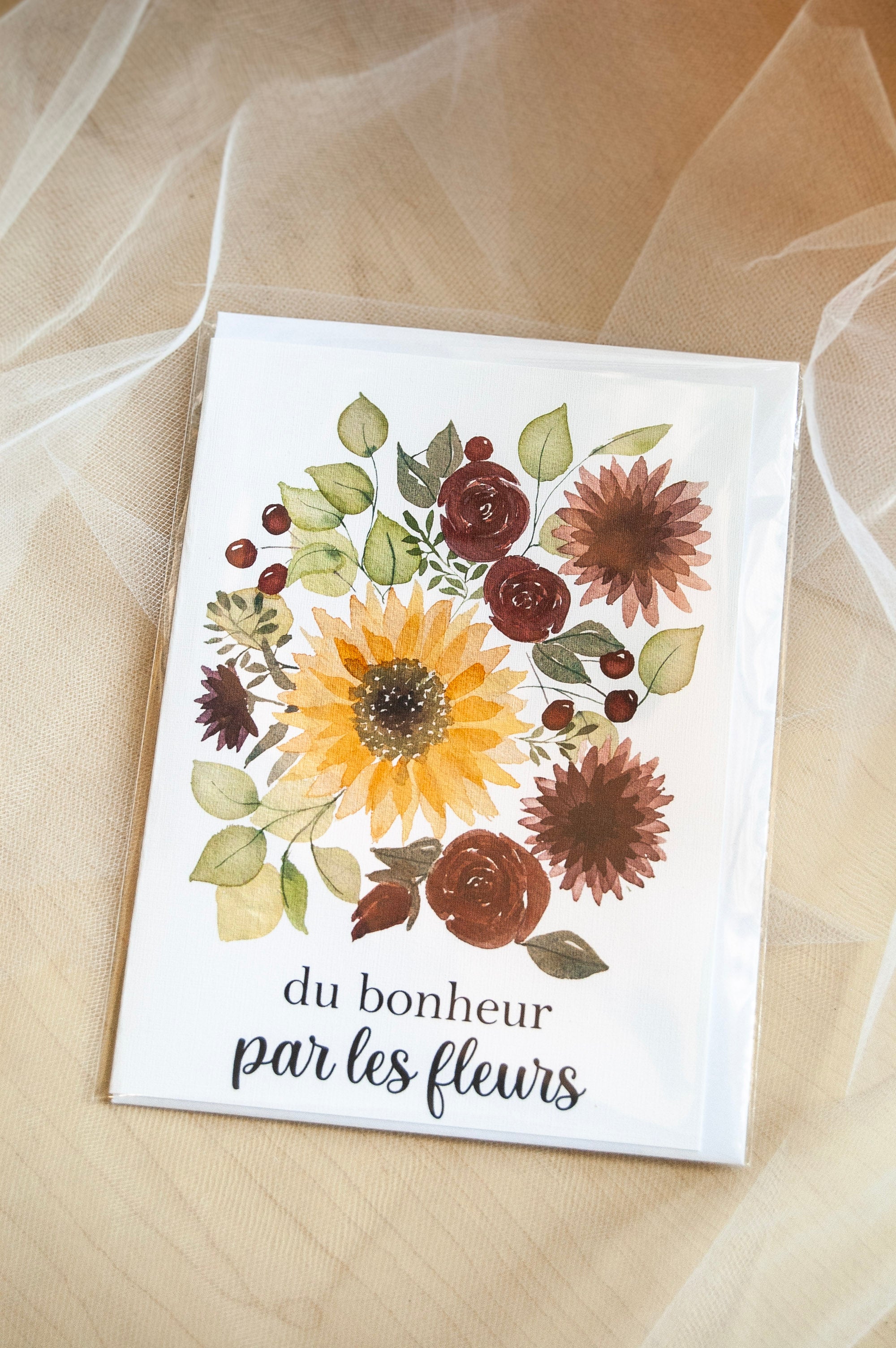 Carte "Bonheur par les Fleurs"